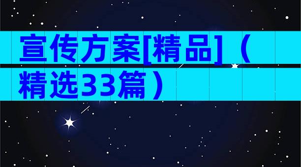宣传方案[精品]（精选33篇）